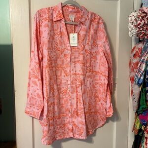 Sigrid Olsen beach/seashell blouse